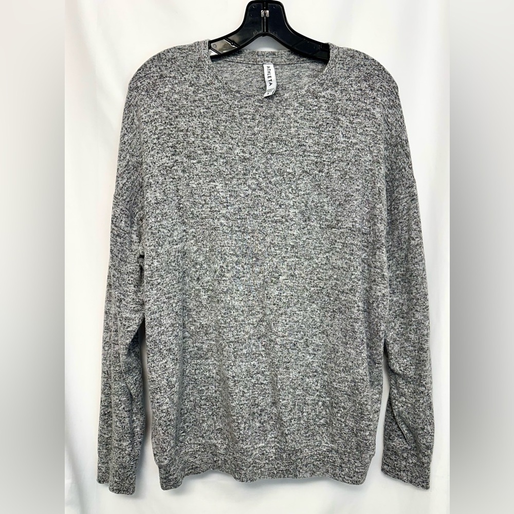 ATHLETA Gray Marled Lightweight Pullover Sweater Size Small Soft Stretch